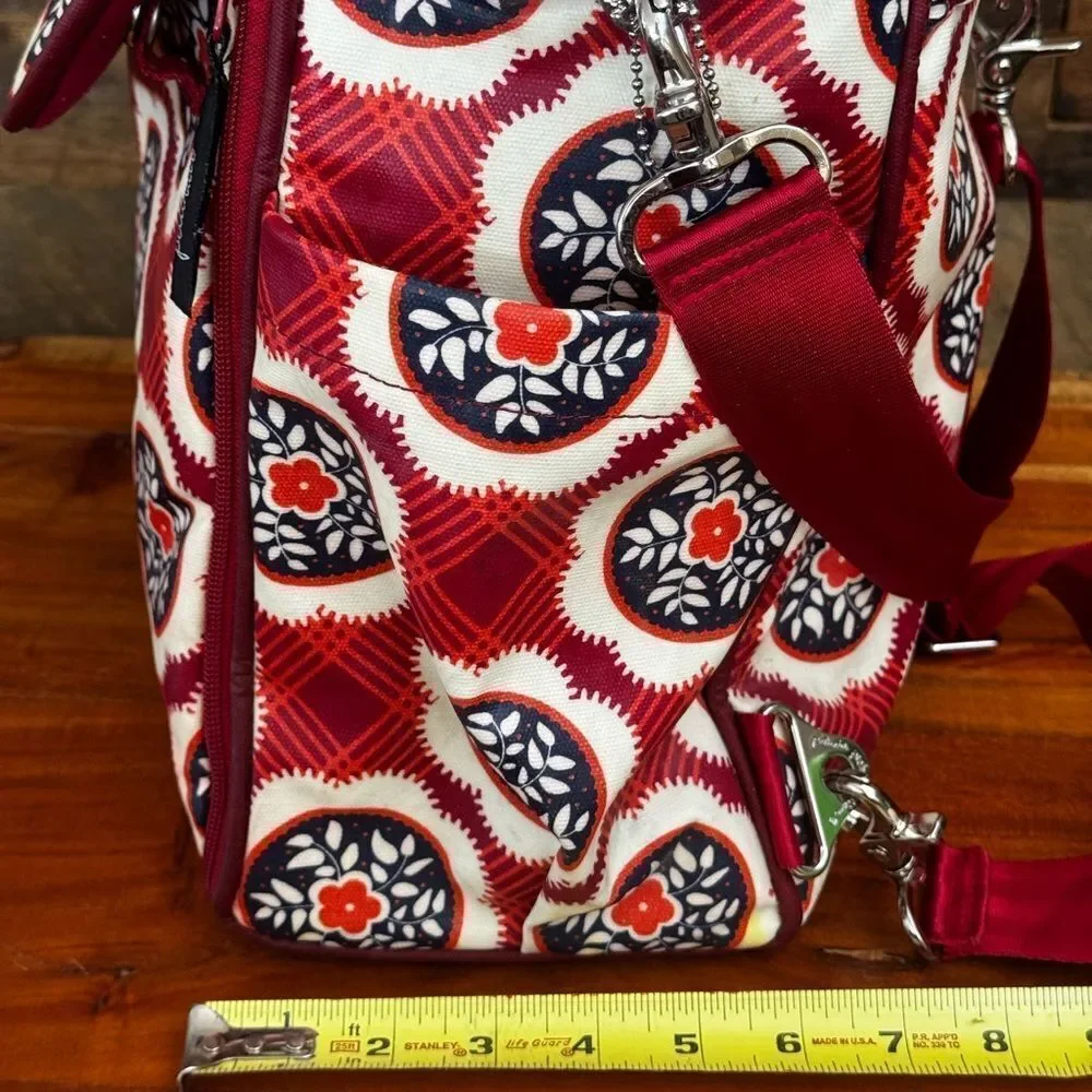 Petunia Pickle Bottom Boxy Backpack Diaper Bag - Vibrant Red Pattern